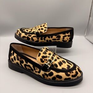 Leopard Print Loafers with Gold Accent by Kelly & Katie